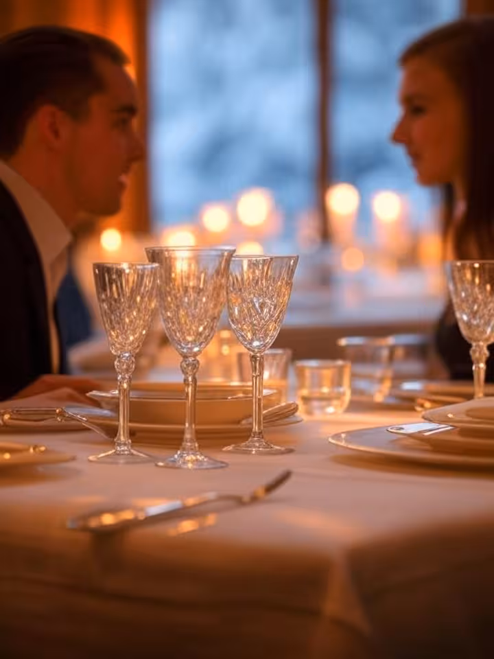 Elegantes Dinner in einem gehobenen Restaurant in Salzburg